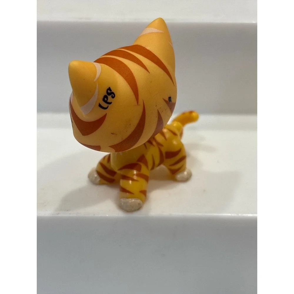 Littlest Pet Shop LPS Shorthair Cat Tiger #1451 Rare Authentic Hasbro